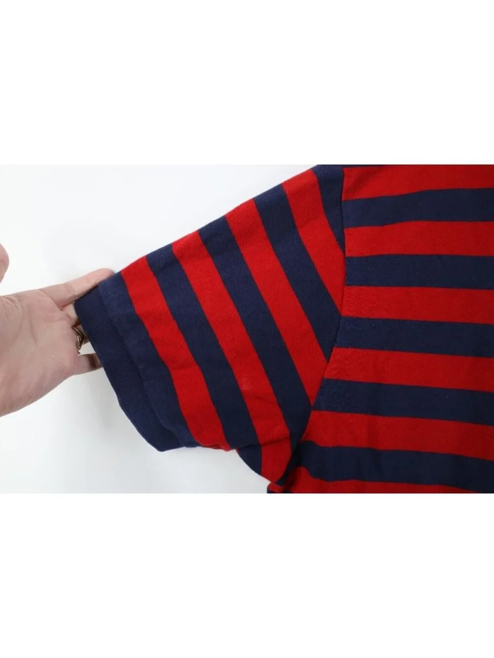 Vintage 90s Ralph Lauren Mens 2XL Distressed Striped Color Block Golf Polo Shirt